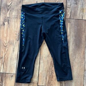 Under Armour Women’s Black Capri Leggings with Multicolor Accents
